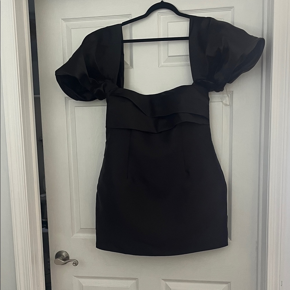 Fashion Nova Black Taffeta Mini Dress